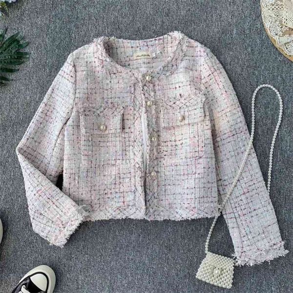 autumn winter vintage tassel tweed jacket coat women small fragrance korean woollen cropped coats elegant short outerwear 210514, Black;brown
autumn winter vintage tassel tweed jacket coat women small fragrance korean woollen cropped coats elegant short outerwear 210514, Black;brown