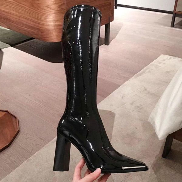 boots 2021 shoes women black knee-high female autumn winter lady high