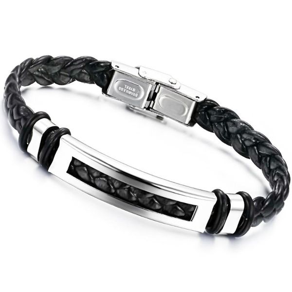 charm bracelets jialy european fashion punk retro black braided pu leather bracelet stainless steel wristbands for men jewelry, Golden;silver
charm bracelets jialy european fashion punk retro black braided pu leather bracelet stainless steel wristbands for men jewelry, Golden;silver