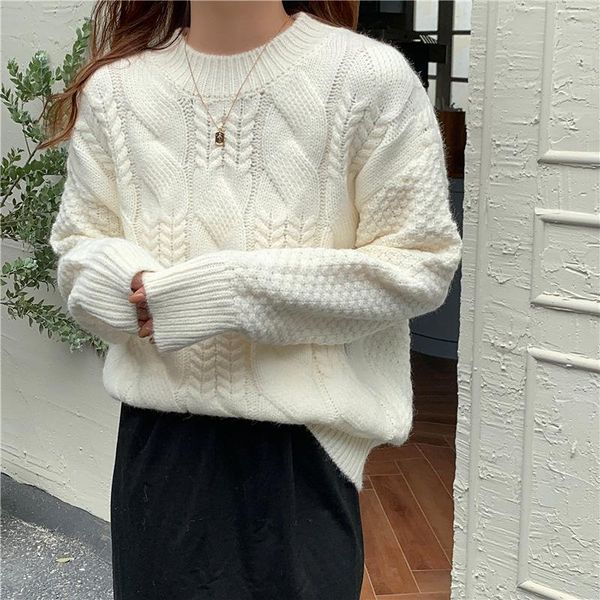 women's sweaters knitted thick thread o neck ladies pullovers sweater plus velvet loose outer wear lazy autumn winter 2021woman, White;black
women's sweaters knitted thick thread o neck ladies pullovers sweater plus velvet loose outer wear lazy autumn winter 2021woman, White;black