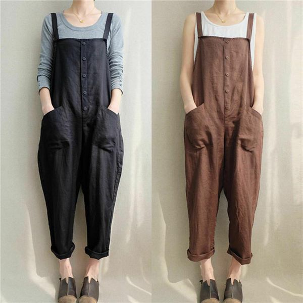 women's jumpsuits & rompers casual loose linen cotton jumpsuit dungarees playsuit trousers overalls bib pants dungaree, Black;white
women's jumpsuits & rompers casual loose linen cotton jumpsuit dungarees playsuit trousers overalls bib pants dungaree, Black;white