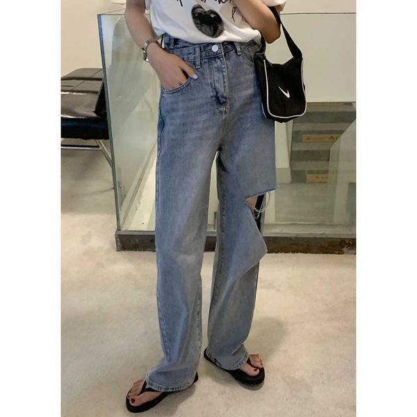 personalized huang zheng's pierced jeans women's 2021 summer korean high waist slim loose wide leg straight pants k8764, Blue
personalized huang zheng's pierced jeans women's 2021 summer korean high waist slim loose wide leg straight pants k8764, Blue