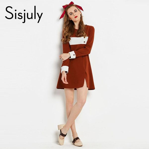 casual dresses sisjuly vintage 60s autumn a-line o-neck knee length color block designer dress spring female long sleeve, Black;gray
casual dresses sisjuly vintage 60s autumn a-line o-neck knee length color block designer dress spring female long sleeve, Black;gray