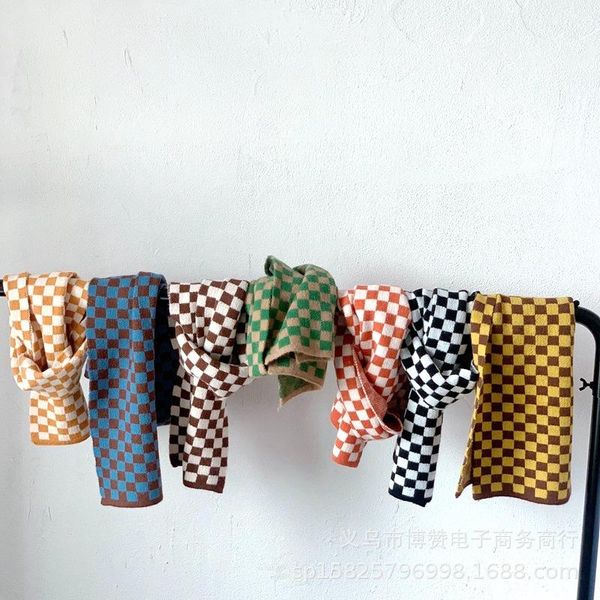 scarves personalized children's plaid scarf winter color matching boys and girls chessboard wool outdoor travel warmth, Blue;gray
scarves personalized children's plaid scarf winter color matching boys and girls chessboard wool outdoor travel warmth, Blue;gray