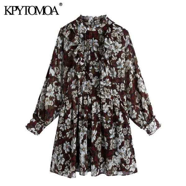 casual dresses kpytomoa women 2021 chic fashion floral print ruffled mini dress vintage elastic waist with lining female vestidos mujer, Black;gray
casual dresses kpytomoa women 2021 chic fashion floral print ruffled mini dress vintage elastic waist with lining female vestidos mujer, Black;gray