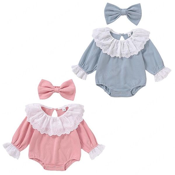 kids rompers girls ruffle lace collar romper newborn infant solid color jumpsuits summer baby climbing clothes with bow headbands, Blue
kids rompers girls ruffle lace collar romper newborn infant solid color jumpsuits summer baby climbing clothes with bow headbands, Blue