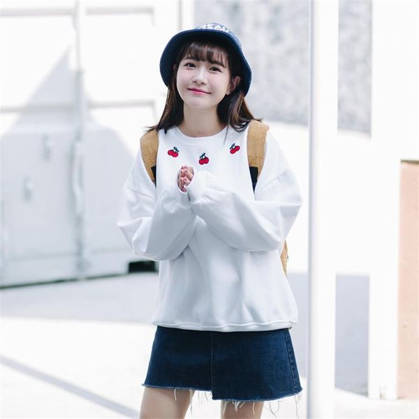 women's hoodies & sweatshirts 2021 japan harajuku ulzzang korean college cherry embroidery female ladies clothes sweatshirt for women, Black
women's hoodies & sweatshirts 2021 japan harajuku ulzzang korean college cherry embroidery female ladies clothes sweatshirt for women, Black