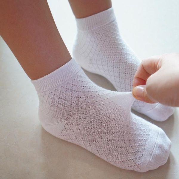 summer socks set for girls cotton thin breathable kids school 5 pairs child girl toddler short, Pink;yellow