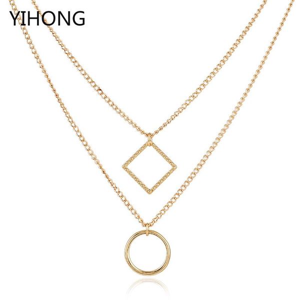 pendant necklaces geometric square & round necklace double layered chain choker for fashion women jewelry wholesale, Silver
pendant necklaces geometric square & round necklace double layered chain choker for fashion women jewelry wholesale, Silver
