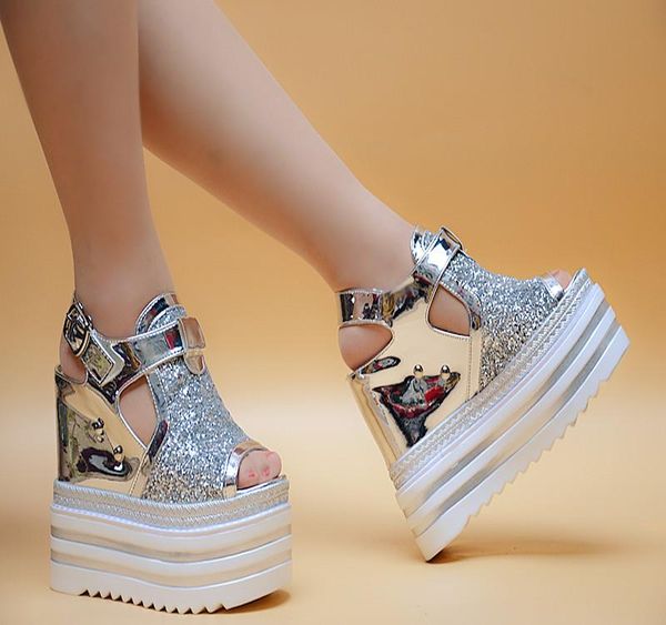summer ultra high heel fish mouth sandals wedges thick bottom roman women's 13 cm heels fashion female pumps, Black
summer ultra high heel fish mouth sandals wedges thick bottom roman women's 13 cm heels fashion female pumps, Black