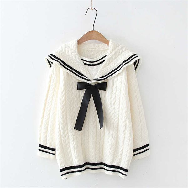women's sweaters vintage sailor collar women knitted sweater winter harajuku kawaii cashmere warm cozy pullover female wool long s, White;black
women's sweaters vintage sailor collar women knitted sweater winter harajuku kawaii cashmere warm cozy pullover female wool long s, White;black