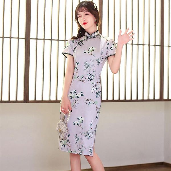 ethnic clothing vintage woman retro mandarin collar satin qipao oriental chinese printed cheongsam traditional elegant wedding party dresses, Red
ethnic clothing vintage woman retro mandarin collar satin qipao oriental chinese printed cheongsam traditional elegant wedding party dresses, Red