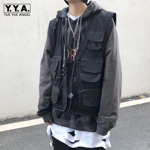 men's vests multi-pocket vest men high street loose fit zipper work sleeveless jacket black casual military waistcoat hip hop m-2xl, Black;white
men's vests multi-pocket vest men high street loose fit zipper work sleeveless jacket black casual military waistcoat hip hop m-2xl, Black;white