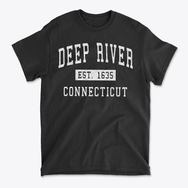 men's t-shirts deep river connecticut classic established t-shirt, White;black