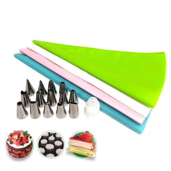 baking & pastry tools 16 pcsset silicone bag tips kitchen diy icing piping cream reusable bags +14 nozzle set cake decorating
baking & pastry tools 16 pcsset silicone bag tips kitchen diy icing piping cream reusable bags +14 nozzle set cake decorating