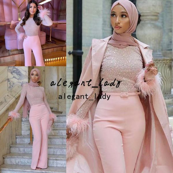 pink jumpsuit prom dresses muslim middle east luxury bead feather full sleeve outfit pants evening wears robes de soirée, Black;red
pink jumpsuit prom dresses muslim middle east luxury bead feather full sleeve outfit pants evening wears robes de soirée, Black;red