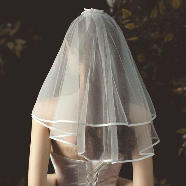 bridal veils womens double tier tulle short veil romantic sweet bowknot satin ribbon trim wedding party hair accessories with comb, Black
bridal veils womens double tier tulle short veil romantic sweet bowknot satin ribbon trim wedding party hair accessories with comb, Black
