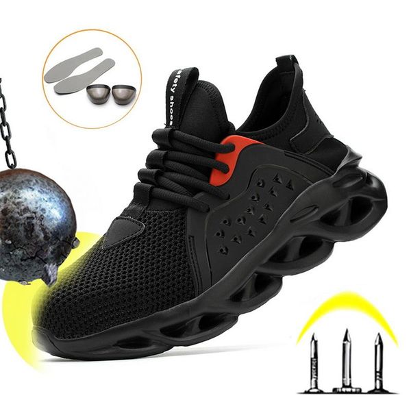 boots drop work safety shoes for men summer breathable working steel toe anti-smashing construction sneakers, Black
boots drop work safety shoes for men summer breathable working steel toe anti-smashing construction sneakers, Black