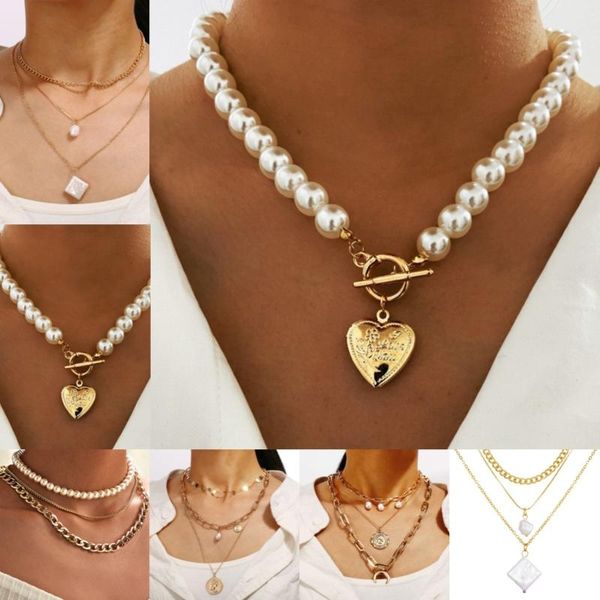 chains bohemian gold necklaces for women multilayer fashion pearl pendants necklace portrait chokers 2021 trendy jewelry gift, Silver
chains bohemian gold necklaces for women multilayer fashion pearl pendants necklace portrait chokers 2021 trendy jewelry gift, Silver