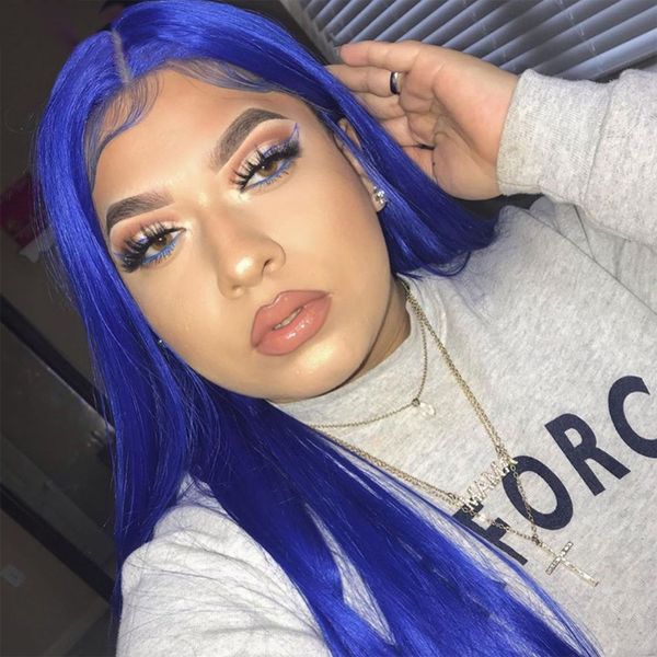 blue silky straight synthetic hair 13x4 lace frontal wig with babyhair natural hairline middle part 26inch dray queen cosplayfactory direct, Black
blue silky straight synthetic hair 13x4 lace frontal wig with babyhair natural hairline middle part 26inch dray queen cosplayfactory direct, Black