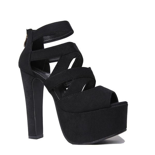 sandals spring summer 15cm fashion thick with fish mouth shoes high-heeled hollow nightclub high, Black
sandals spring summer 15cm fashion thick with fish mouth shoes high-heeled hollow nightclub high, Black