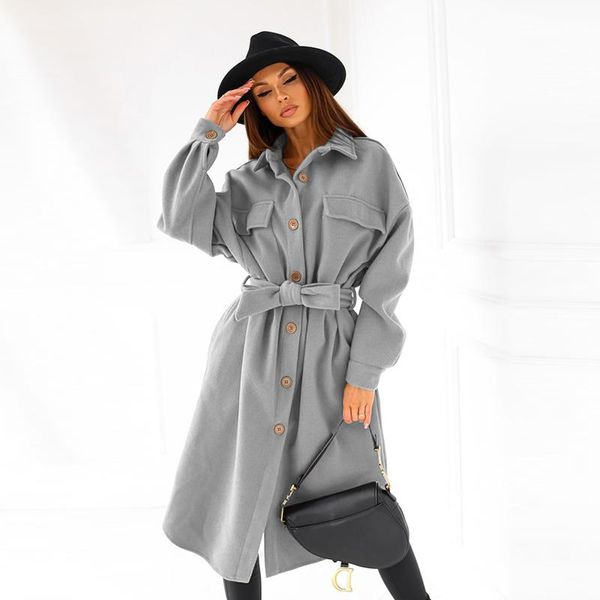women's wool & blends long trench coats 2021 winter lapel single breasted slim windbreaker korean elegant belted solid coat ladies outw, Black
women's wool & blends long trench coats 2021 winter lapel single breasted slim windbreaker korean elegant belted solid coat ladies outw, Black