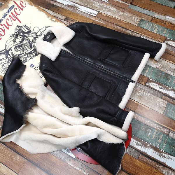 men's leather & faux australian merino fine wool and fur both can wear by women man real sheepskin big size, Black
men's leather & faux australian merino fine wool and fur both can wear by women man real sheepskin big size, Black
