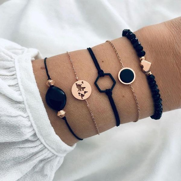 link, chain charm bohemian black rope heart bracelets for women boho jewelry map geometry beads layered hand bracelet set
link, chain charm bohemian black rope heart bracelets for women boho jewelry map geometry beads layered hand bracelet set