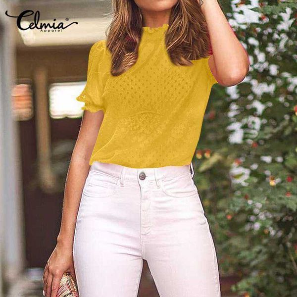 women's blouses & shirts blouses celmia perspective chiffon short puff sleeve summer loose sheer casual see through blusas c6ci, White
women's blouses & shirts blouses celmia perspective chiffon short puff sleeve summer loose sheer casual see through blusas c6ci, White