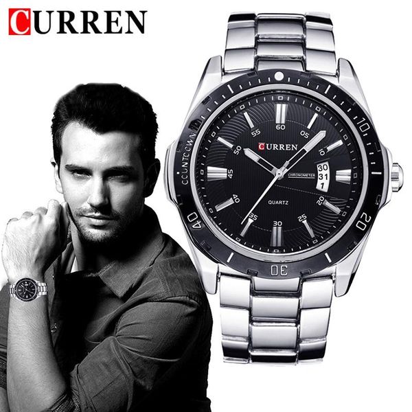 wristwatches curren casual business watch men silver full steel calendar male analog date clock army military deportivo reloj, Slivery;brown
wristwatches curren casual business watch men silver full steel calendar male analog date clock army military deportivo reloj, Slivery;brown