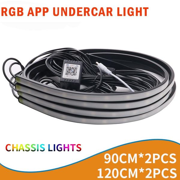 interior&external lights 4pcs 90*120cm car underglow flexible strip light led app control rgb tube underbody neon decorative atmosphere lamp
interior&external lights 4pcs 90*120cm car underglow flexible strip light led app control rgb tube underbody neon decorative atmosphere lamp