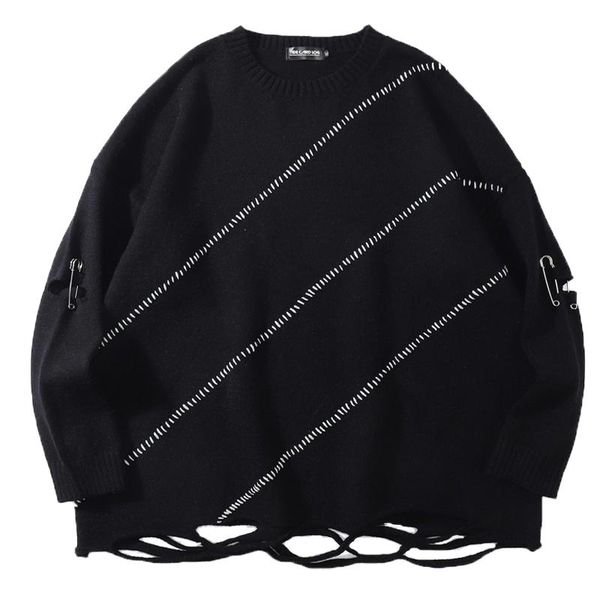 men's sweaters trendy oversize men black white knit paperclip sweater autumn winter ripped stripes street basketball skateboard warm pu, White;black
men's sweaters trendy oversize men black white knit paperclip sweater autumn winter ripped stripes street basketball skateboard warm pu, White;black