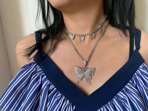 hip 2pcs kit layered necklace pendants tennis chain set luxury rhinestones choker for women jewelry, Silver
hip 2pcs kit layered necklace pendants tennis chain set luxury rhinestones choker for women jewelry, Silver