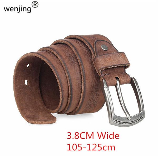 import full grain leather cowhide hand made 3.8cm wide men genuine belts, Black;brown
import full grain leather cowhide hand made 3.8cm wide men genuine belts, Black;brown