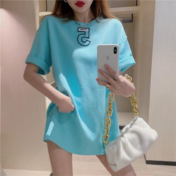 women's t-shirt short-sleeved 2021 summer fashion korean style loose figure flattering fashionable woman tshirts, White
women's t-shirt short-sleeved 2021 summer fashion korean style loose figure flattering fashionable woman tshirts, White