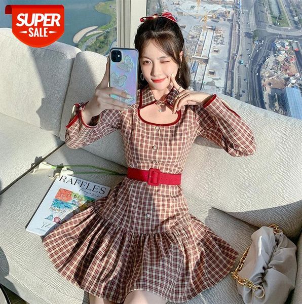 korean version of slim-fit new year's dress short skirt clothing women's plaid #st6c, Black;gray
korean version of slim-fit new year's dress short skirt clothing women's plaid #st6c, Black;gray
