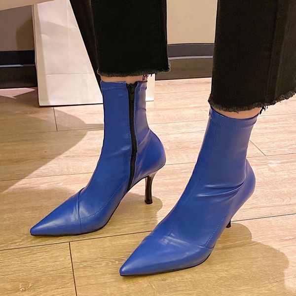 boots autumn winter pointed toe thin heel side zip elastic short comfortable plus size high all match women ankle, Black
boots autumn winter pointed toe thin heel side zip elastic short comfortable plus size high all match women ankle, Black