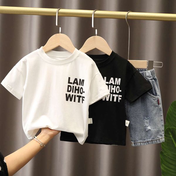 children's wear boys' summer suit children's short sleeve handsome two piece fashion, White
children's wear boys' summer suit children's short sleeve handsome two piece fashion, White