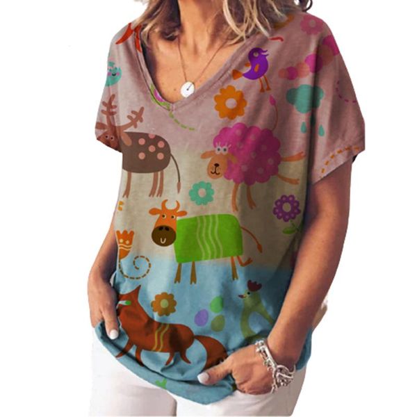 women's t-shirt 5xl cartoon sheep print woman casual women summer harajuku short sleeve v-neck fashion street loose plus size tees, White
women's t-shirt 5xl cartoon sheep print woman casual women summer harajuku short sleeve v-neck fashion street loose plus size tees, White