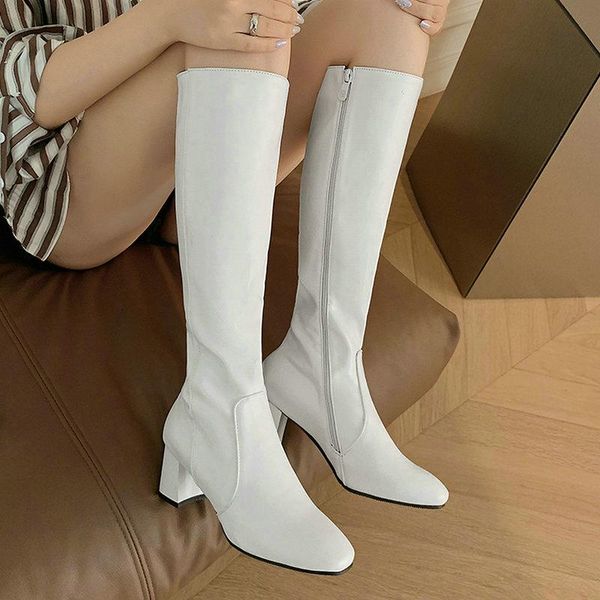 boots artificial leather women knee high fashion zipper ladies square heel autumn winter women's shoes black white
boots artificial leather women knee high fashion zipper ladies square heel autumn winter women's shoes black white