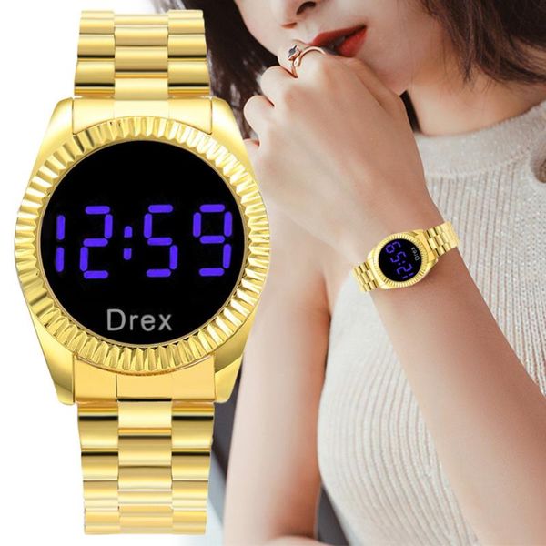 wristwatches fashion 2021 luxury led women watches casual touch dial design ladies quartz gold steel stainless strap clock, Slivery;brown
wristwatches fashion 2021 luxury led women watches casual touch dial design ladies quartz gold steel stainless strap clock, Slivery;brown