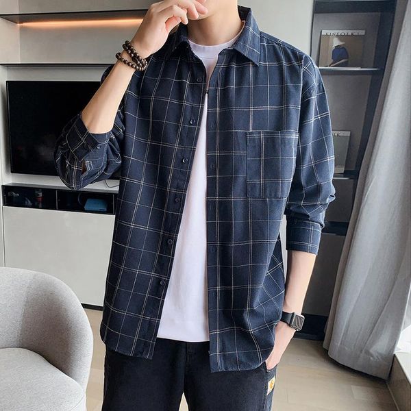 spring/autumn mens casual shirts long sleeve plaid men's cotton male business shirt plus size, White;black
spring/autumn mens casual shirts long sleeve plaid men's cotton male business shirt plus size, White;black