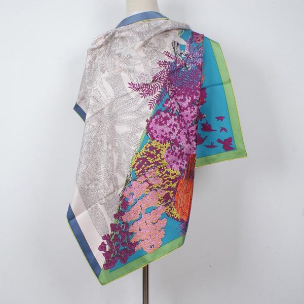scarves fashion print 100% natural silk scarf shawl wraps women head for hair wrapping 35"x35", Blue;gray
scarves fashion print 100% natural silk scarf shawl wraps women head for hair wrapping 35"x35", Blue;gray