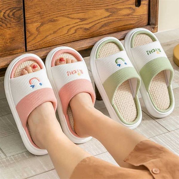 house women hemp slippers rich letter smile pattern funny girls slides non-slip bedroom indoor comfortable couples cotton shoes 211110, Black
house women hemp slippers rich letter smile pattern funny girls slides non-slip bedroom indoor comfortable couples cotton shoes 211110, Black
