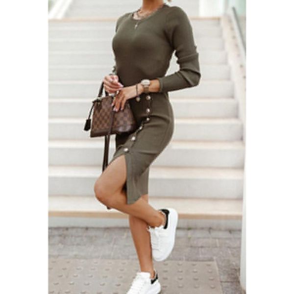casual dresses 2021 mini skinny winter package hip ribbed dress black buttons bodycon elegant knitted women autumn robe, Black;gray
casual dresses 2021 mini skinny winter package hip ribbed dress black buttons bodycon elegant knitted women autumn robe, Black;gray