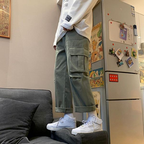 men's pants men casual cargo pockets loose fashion harajuku korean style ulzzang chic simple streetwear punk, Black
men's pants men casual cargo pockets loose fashion harajuku korean style ulzzang chic simple streetwear punk, Black