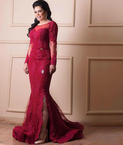 party dresses plus size lace mermaid evening side split vestidos de festa long sleeve zipper back prom formal bride gowns, White;black
party dresses plus size lace mermaid evening side split vestidos de festa long sleeve zipper back prom formal bride gowns, White;black