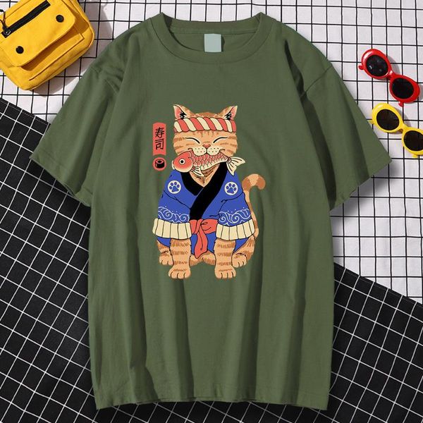 men's t-shirts japan ukiyo e style orange cat printed t-shirt mens casual all-match clothing fashion tee shirt retro anime mam tshir, White;black 
men's t-shirts japan ukiyo e style orange cat printed t-shirt mens casual all-match clothing fashion tee shirt retro anime mam tshir, White;black