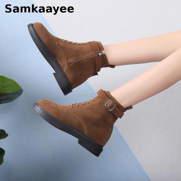 boots size 35-40 womens spring autumn female botas flock lace-up flats shoes mujer round toe buckles motorcycle booties 31, Black
boots size 35-40 womens spring autumn female botas flock lace-up flats shoes mujer round toe buckles motorcycle booties 31, Black