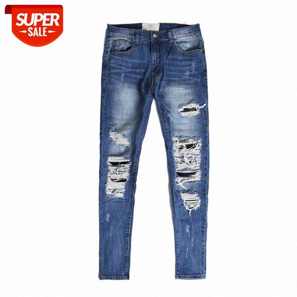 elastic knee damage distressed small feet slim fit men and women blue folds quan zhilong biker jeans #7t5c
elastic knee damage distressed small feet slim fit men and women blue folds quan zhilong biker jeans #7t5c